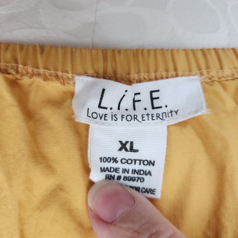 L.I.F.E. Love Is For Eternity Pink Orange Yellow Tiered Cotton Maxi Dress XL - Picture 3 of 4